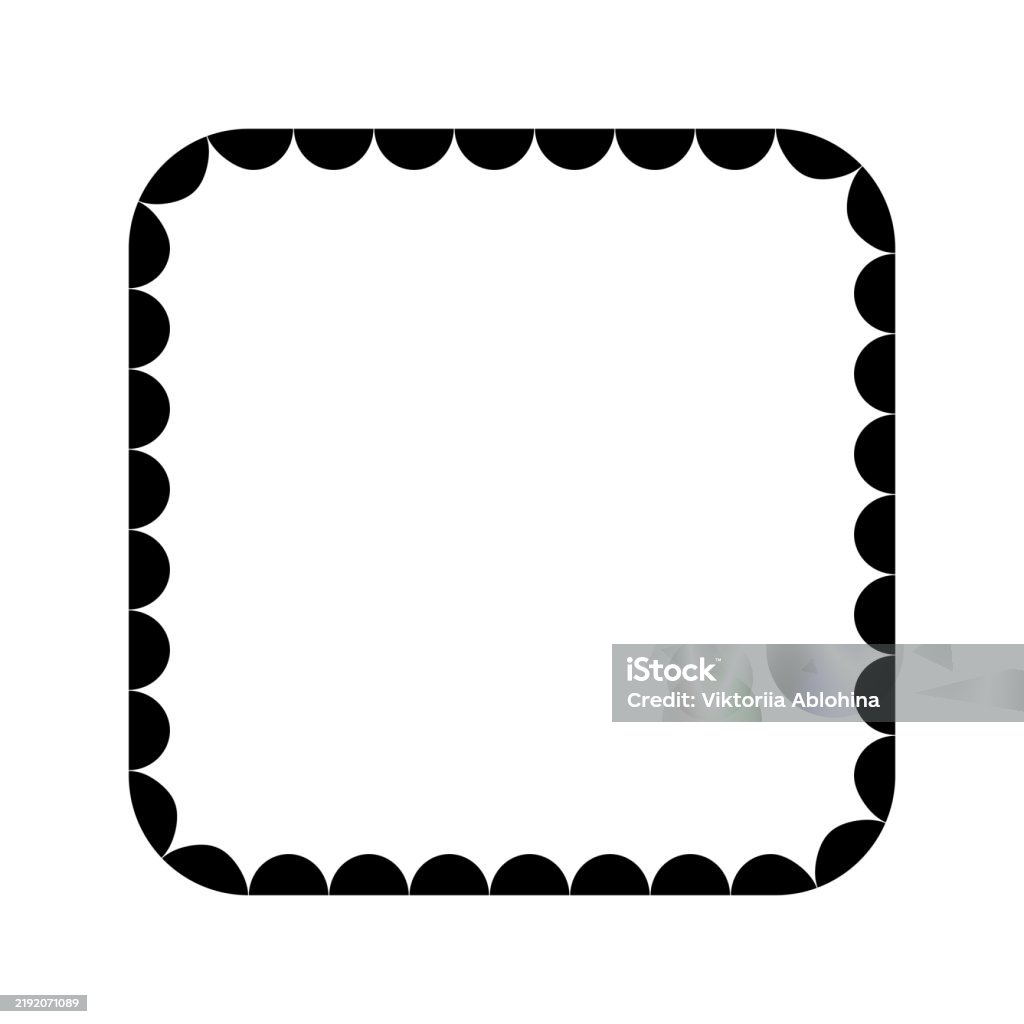 Inside Frameborder Square Frame With Wavy Inner Edges Vignette With Scalloped Inside ...