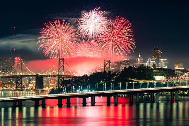istock San Francisco Fireworks with cityscape in the back 2192074880