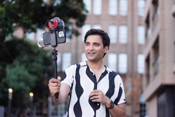istock Male Indian travel influencer recording content 2192079881