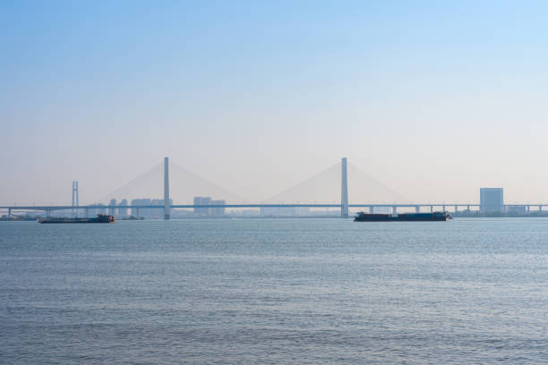 istock The open river and the bridge in the distance 2192084749