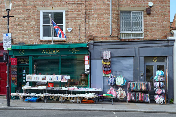 London, UK - Sept. 18, 2024: colorful roadside vendors on Portobello Road in Notting Hill