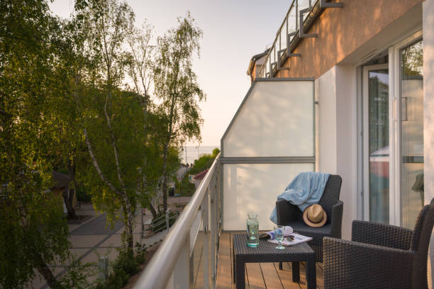 istock Balcony with Furniture and a Seaview 2192093850