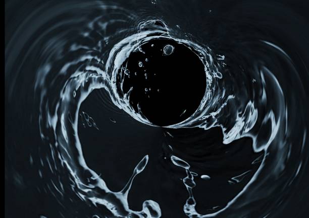 Water splash isolated on black background. Abstract water splash. 3d rendering