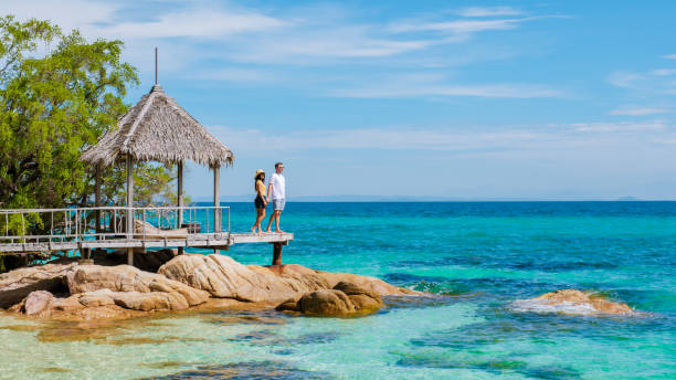 istock Romantic stroll on Koh Munnork Island with stunning turquoise waters in Thailand 2192104444