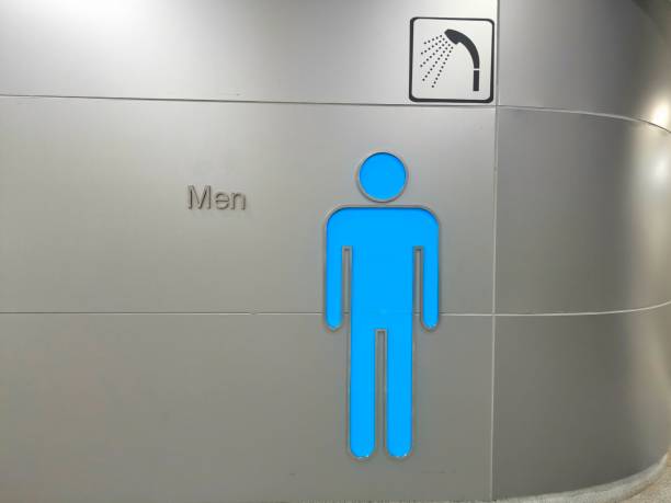 Gentleman toilet sign board. Man bathroom sign