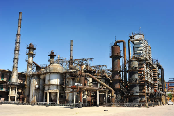 abandoned chemical plant in the city