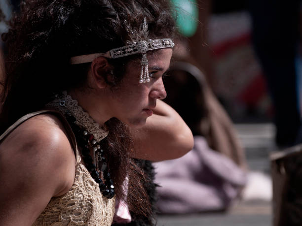 Street performance of Actors from the University of Puerto Rico in San Juan, PR stock photo