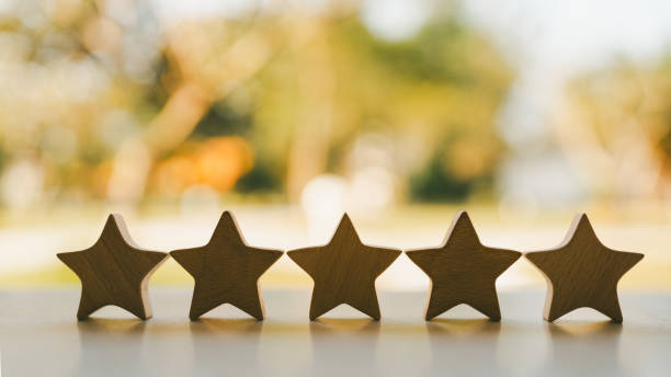istock Five star shape. The best excellent business services rating customer experience concept. 2192117552