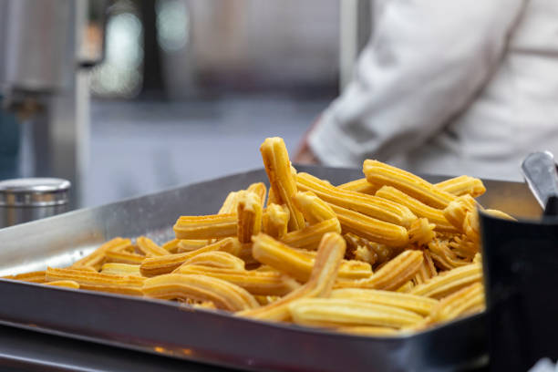 Spanish Churros & Chocolate Dipping Sauce Tapa in Barcelona, Spain