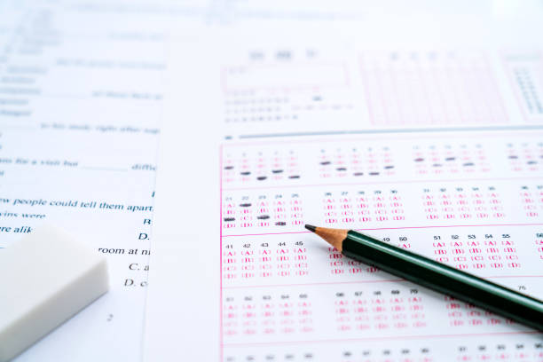 istock Exam answer sheet and a pencil in China 2192129831