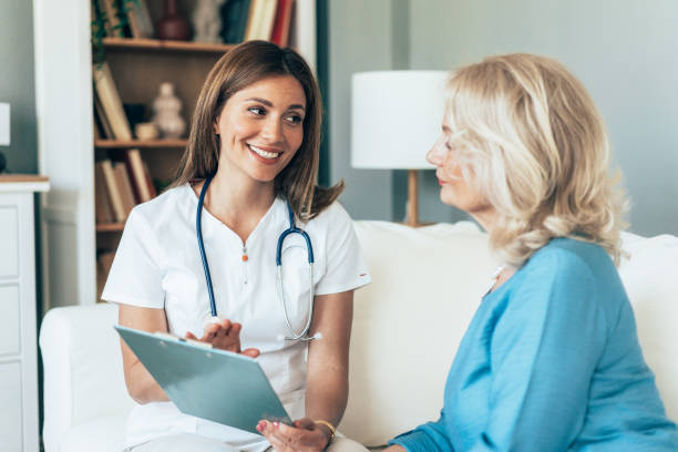 istock Doctor and a senior woman 2192130152