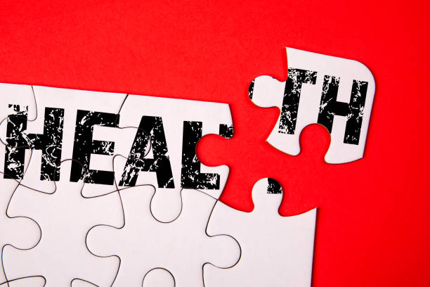 istock Health Concept. Puzzle pieces on a red background 2192131368