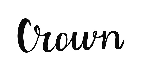 Crown In Cursive A Beautifully Crafted Handwritten Font Rendering The Word Crown With ...