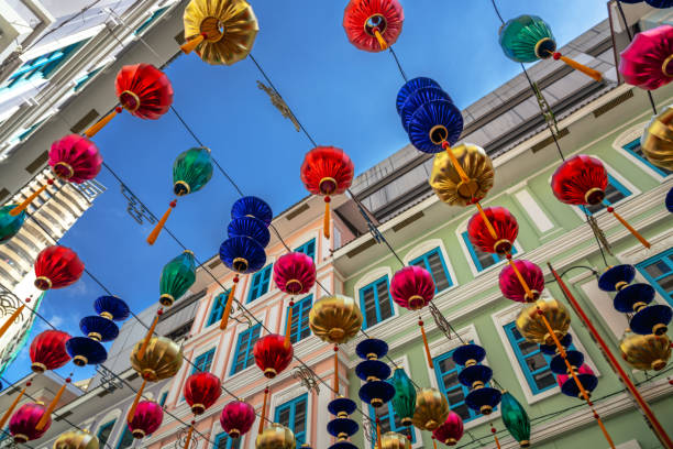 paper lanterns in China town, Manila, Philippines stock photo