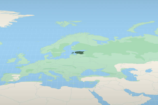 istock Estonia highlighted on a detailed map, geographic location of Estonia. 2192132776