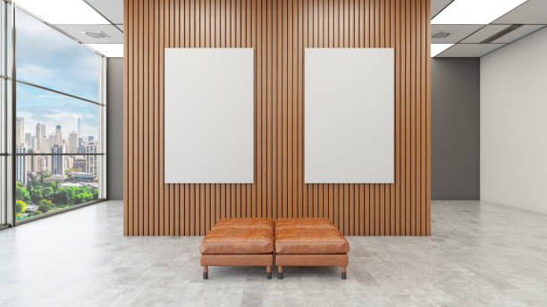 Modern Room or Art Gallery with Artistic Blank Canvases