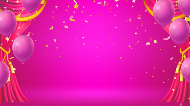 istock pink curtains realistic illustration background for valentine's day banner. Valentine's day minimal scene for products showcase, Promotional display. Vector room platforms. 2192133595