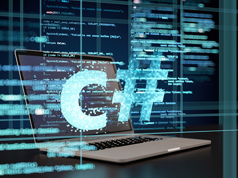 C Programming Language Concept With Computer Code And Laptop Stock ...