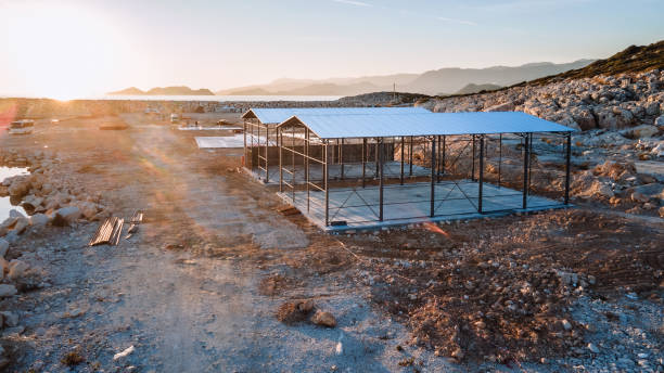 istock Steel-Frame Warehouse on Coastal Landscape 2192140880
