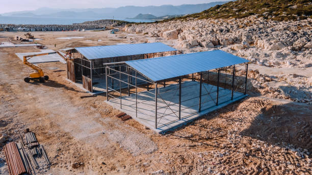 istock Steel-Frame Warehouse on Coastal Landscape 2192140960