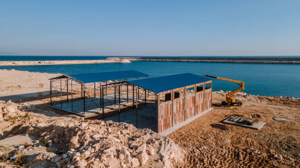 istock Steel-Frame Warehouse on Coastal Landscape 2192141015
