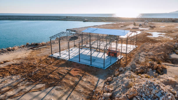 istock Steel-Frame Warehouse on Coastal Landscape 2192141124