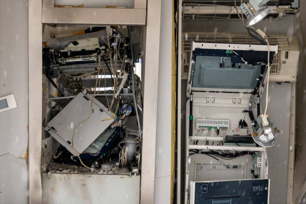 istock Disassembled electronic equipment inside a maintenance area showcasing intricate components and wiring details 2192144459