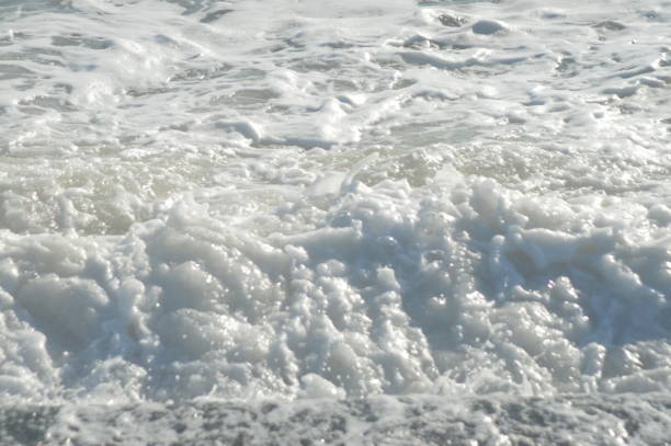 Macro white water, storm surge, large waves, whipped up sea.