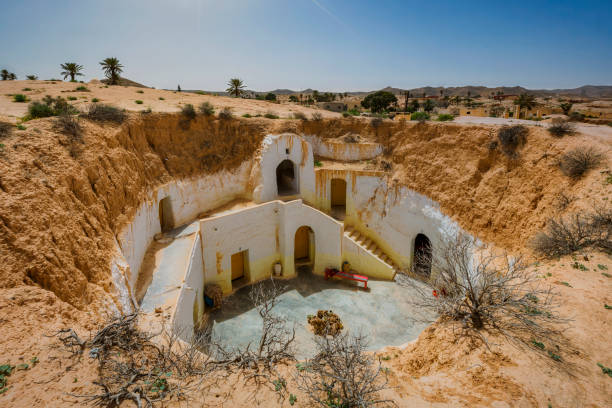 Matmata is a small Berber speaking town in southern Tunisia. Some of the local Berber residents live in traditional underground \