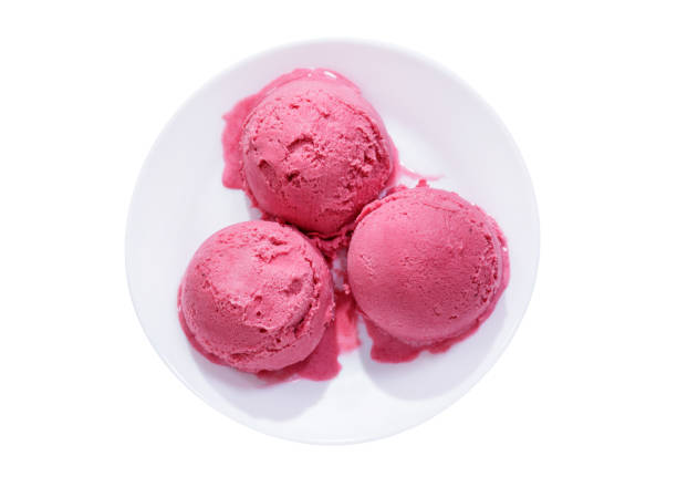 istock plate of blueberry ice cream scoops isolated on white background 2192147828