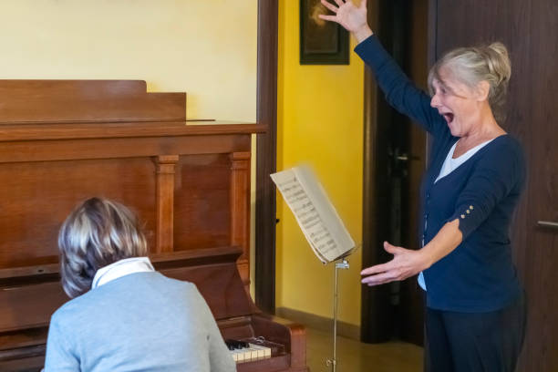 Female opera singer with a pianist.