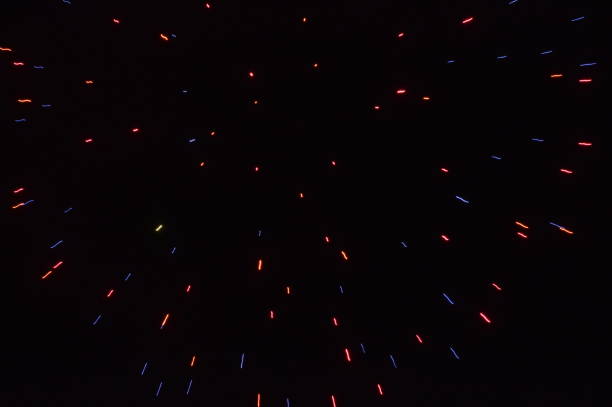Red and blue coloured explosion fireworks South Wales UK