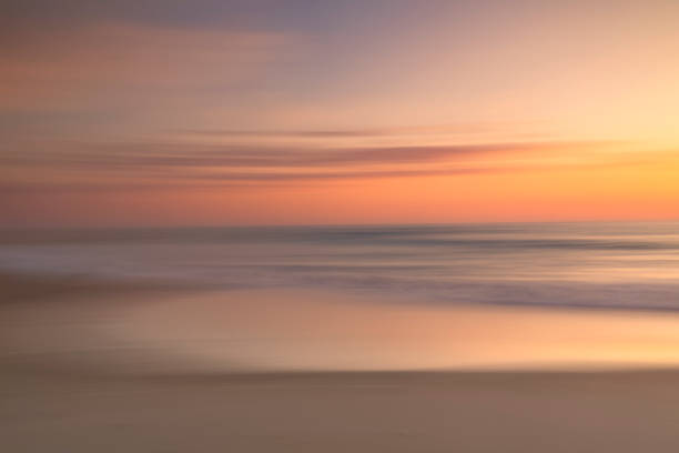 istock Colourful sunset at the sea, shot with intentional camera movement (ICM) 2192164923