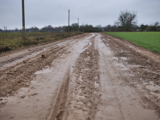 istock The muddy rural road becomes more challenging to navigate after a significant rainfall 2192167592