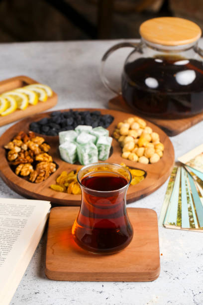 istock Enjoying tea with assorted snacks and fruits in a cozy setting 2192168719