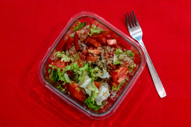 Healthy quinoa salad with tomato and lettuce