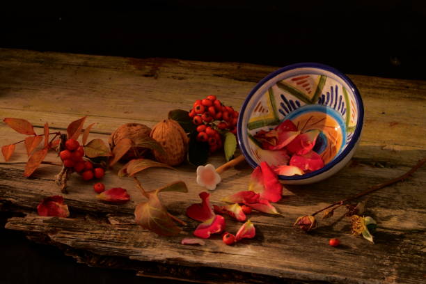 warm still life with fruits and berries