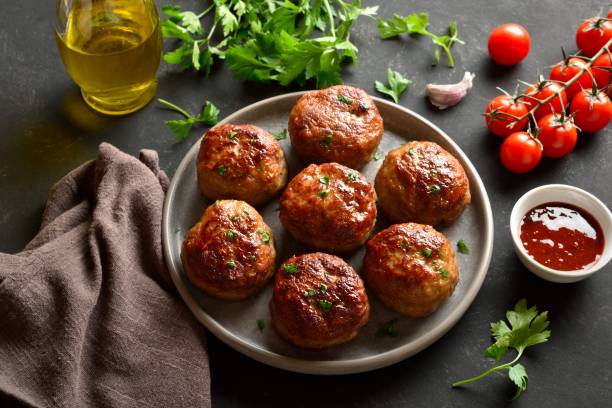 istock Roasted cutlets from beef and pork meat 2192171367