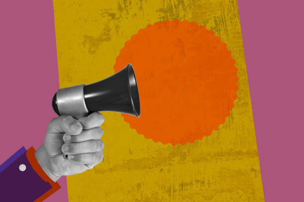 istock Megaphone Collage on Yellow and Purple Background 2192176420