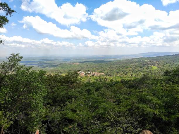 istock Panoramic image of a valley from a viewpoint for contemplating nature 2192181701