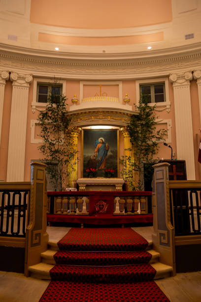 istock Ornate Church Interior with Altar and Classical Architecture 2192185012