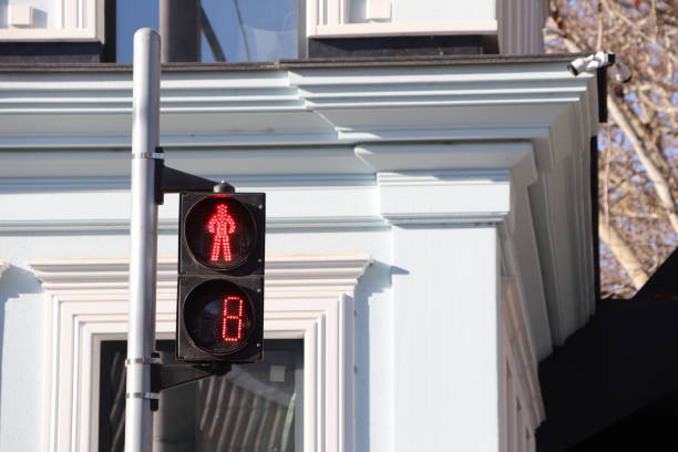 Red pedestrian traffic light