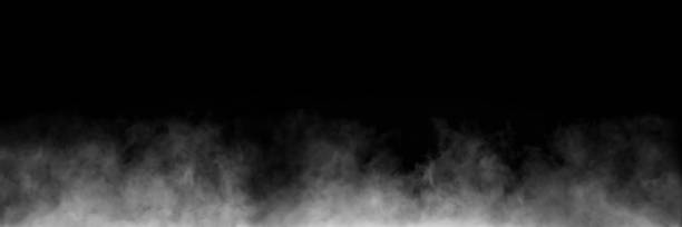 istock rising smoke in front of black background. 3D Rendering 2192187949