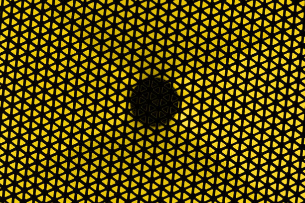 RGB Light Speaker Protective Cover Texture on Yellow Background.