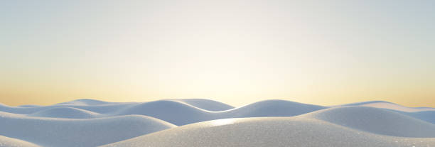 istock Wavy snow landscape in the evening sunlight. 3D Rendering 2192188775