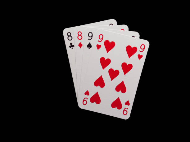 istock Four playing cards with the numbers 8, 9 on them 2192209613