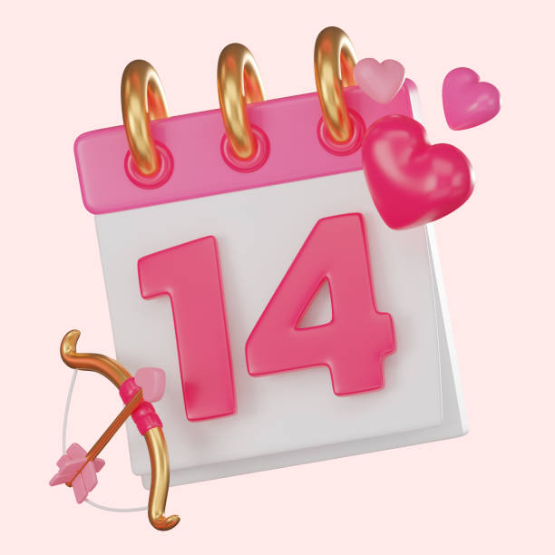 istock 3D render, Valentine's Day Calendar for Romantic Planning. 3D render. Icon Illustration 2192209798