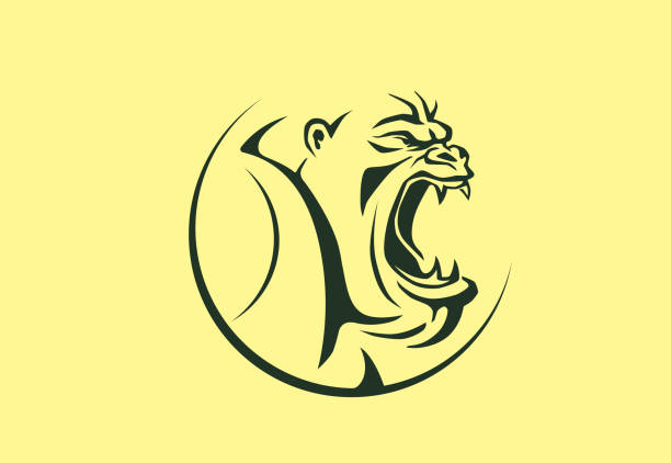 angry gorilla icon vector illustration of angry gorilla symbol huge silverback gorilla stock illustrations