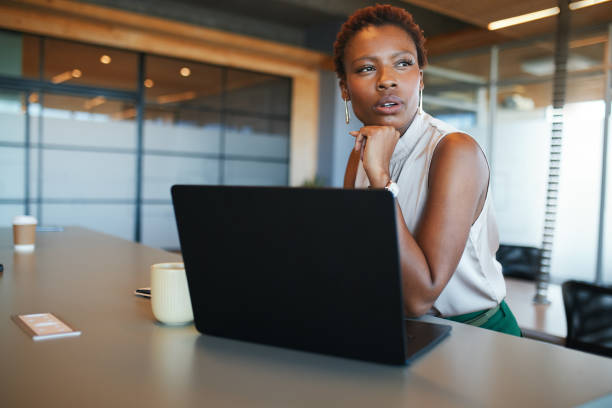 istock Deeply Focused Businesswoman at Work 2192217074