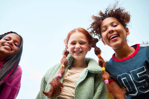 istock Joyful Trio: Upward Look at Friendship 2192218079